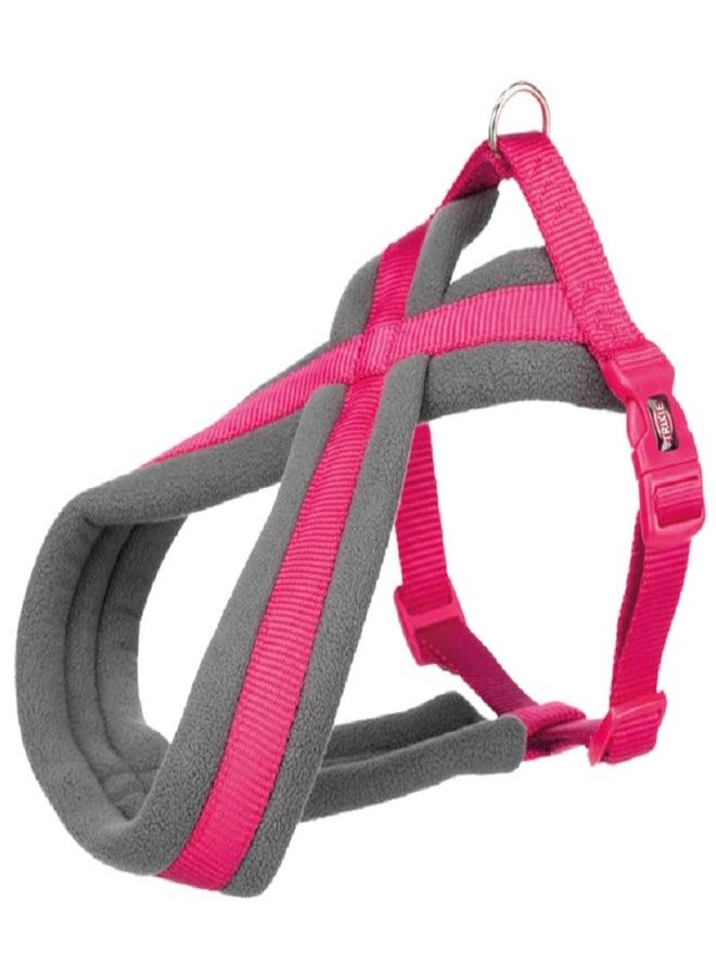 Trixie Premium Touring Harness for Dogs Made with Fleece Padding, Adjustable, and Lightweight Strong D-Ring Keeps The Harness and Leash in Place S-M: 40-70 cm/20 mm, Fuchsia - Image 1